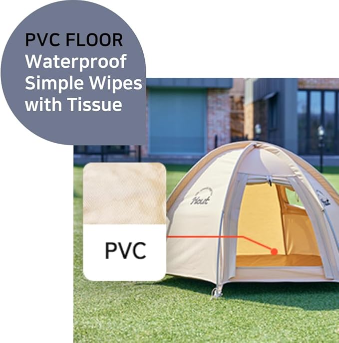 Pet Tent with Dual Windows, Waterproof, Breathable Washable Cat-Dog Tent for Indoor and Outdoor, 2 Types (Beige, Type_A)