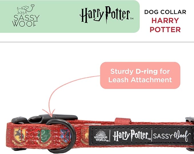 Dog Collar Harry Potter™ - M, Adjustable, Durable, Comfortable and Stylish Pet Accessories for Medium Dogs