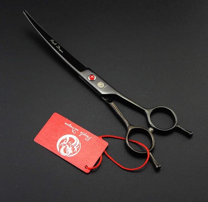 Purple Dragon 7.0 inch Rhinestone Decoration 3PCS Pet Grooming Scissors Dog Hair Cutting & Thinning Shears Set