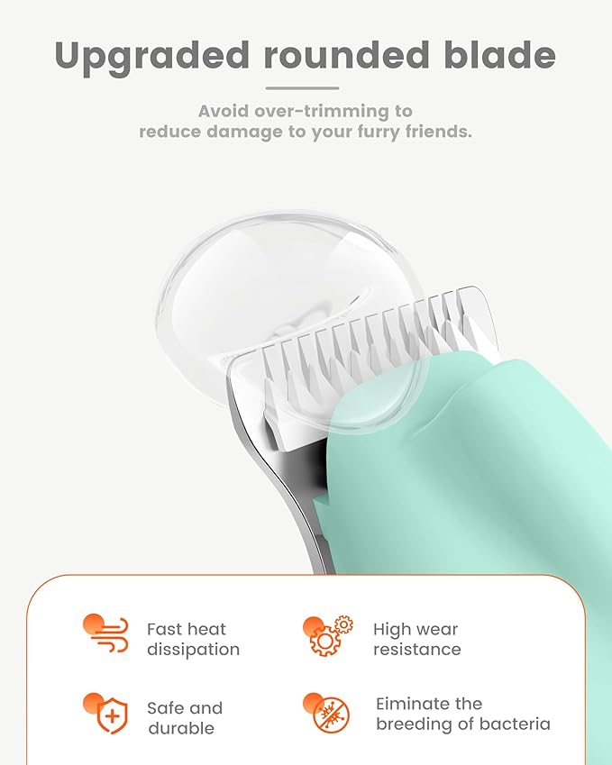 Dog Paw Trimmer with LED Light, Ultra-Low Noise Paw Trimmer for Dogs, Cordless Dog Clippers for Grooming with LED Display, Type-C Rechargeable Pet Clippers for Pads, Ears, Eyes, Face, Rump