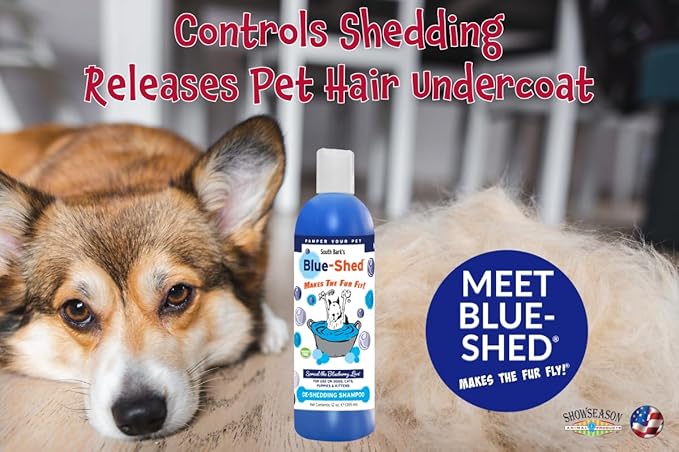 South Bark's Blue-Shed® Shampoo for Dogs and Cats One Gallon | Brightening | Deshedding | Long-Lasting, Blueberry Scent | Cruelty-Free | Paraben-Free | Biodegradable and Non-Toxic | Made in The USA