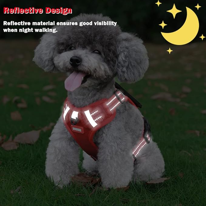 No Pull Dog Harness Reflective No Choke Pet Padded Vest Harness for Small Medium Large Dogs,Breathable Heavy Duty Dog Walking Harness with Easy Control Handle for Outdoor Training Running