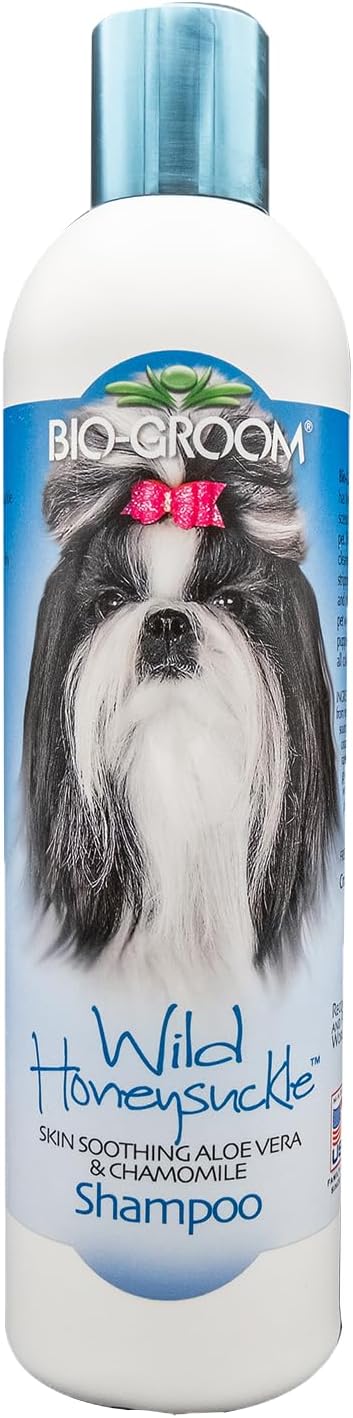 Bio-groom Wild Honeysuckle Dog Shampoo – Natural Scent Pet Shampoo, Aloe Vera, Chamomile, Cat & Dog Bathing Supplies, Puppy Wash, Cruelty-Free, Made in USA, Quick Rinse Cat Shampoo – 12 fl oz 1-Pack
