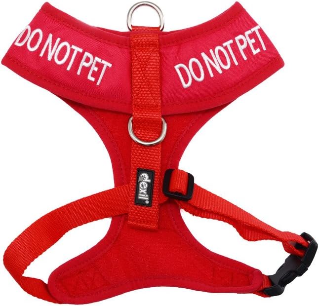 Limited DO NOT PET Red Color Coded Non-Pull Front and Back D Ring Padded and Waterproof Vest Dog Harness Prevents Accidents by Warning Others of Your Dog in Advance (S)