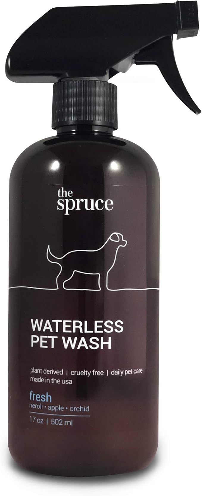 The Spruce Waterless Pet Wash, No Rinse Moisturizing Shampoo for Pets - Daily Pet Care - Cleaning, Cleansing, and Conditioning for Dogs, Puppies, and Cats - Fresh, 17oz