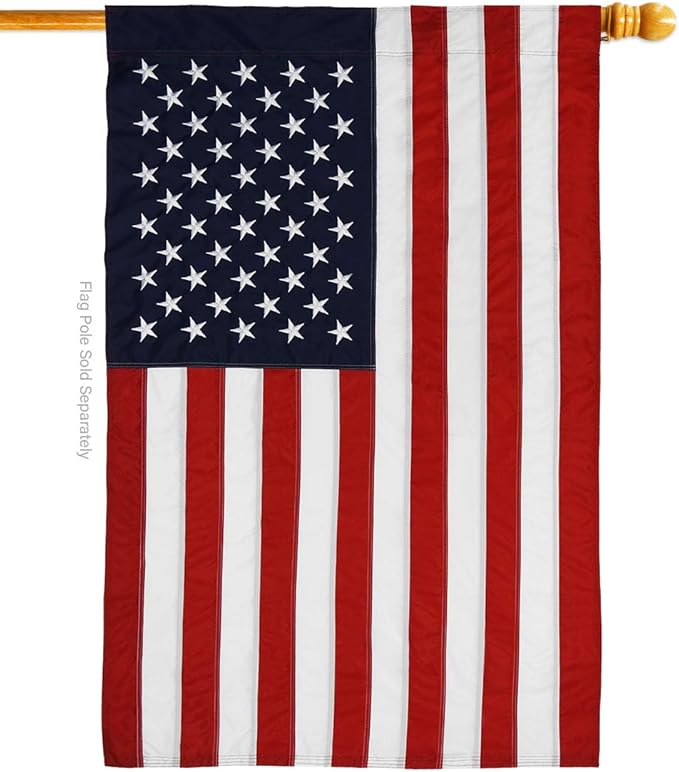 Breeze Decor Patriotic Red Chow House Flag Pack Dog Puppy Spoiled Paw Canine Fur Pet Nature Farm Animal Creature Embroidery Decoration Banner Small Garden Yard Gift Double-Sided, Made in USA