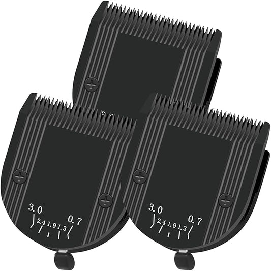 Professional Animal 5-in-1 Adjustable Blade Compatible with WAHL Arco, Bravura, Chromado, Creativa, Figura, and Motion Pet, Dog, and Horse Clippers, Replacement for WAHL-Fine (2179-301). Black-3Pcs