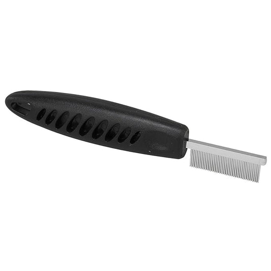 Master Grooming Tools Face & Finishing Combs - Ergonomic Combs for Grooming Dogs, 6¼'' Set of 3, Black Set of 3
