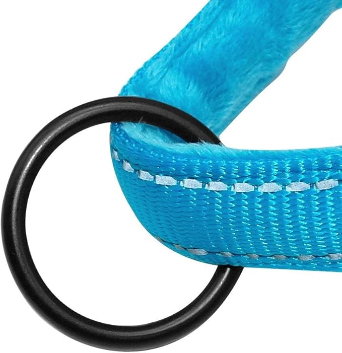 Didog Soft Flannel Padded Dog Vests Harnesses, Escape Proof/Quick Fit Reflective Dog Strap Harness,Easy for Training Walking,Blue M Size