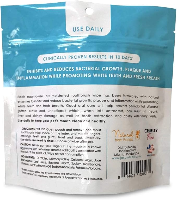 JAX & CALI All Natural Pet Toothbrush Wipes & Paw Protect, All-Natural Paw Protecting Balm for Dogs and Cats