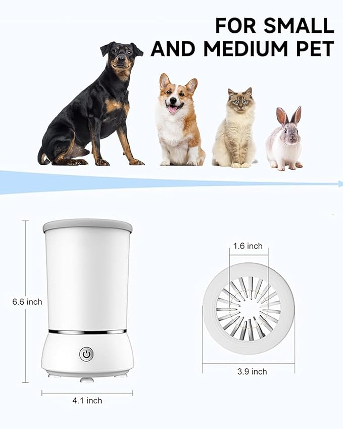 Automatic Dog Paw Cleaner for Dogs，Electric Dog Foot Paw Washer Cup and Massager，2 Speeds for Thorough Cleaning and USB Rechargeable,Pet Paw Feet Cleaner for Small Medium Dogs Cats（Blue）