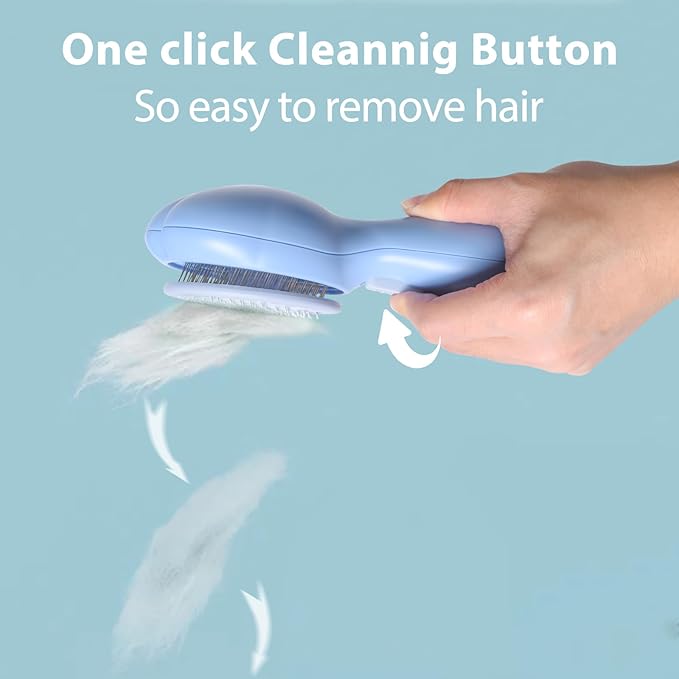 LIONROGE Cat Grooming Glove Brush,Self-Cleaning Slicker Pet Brush for Short and Long Haired Pets,Dog Bath Brush for Shedding and Grooming,Removes Loose Hair and Tangles,Promote Circulation