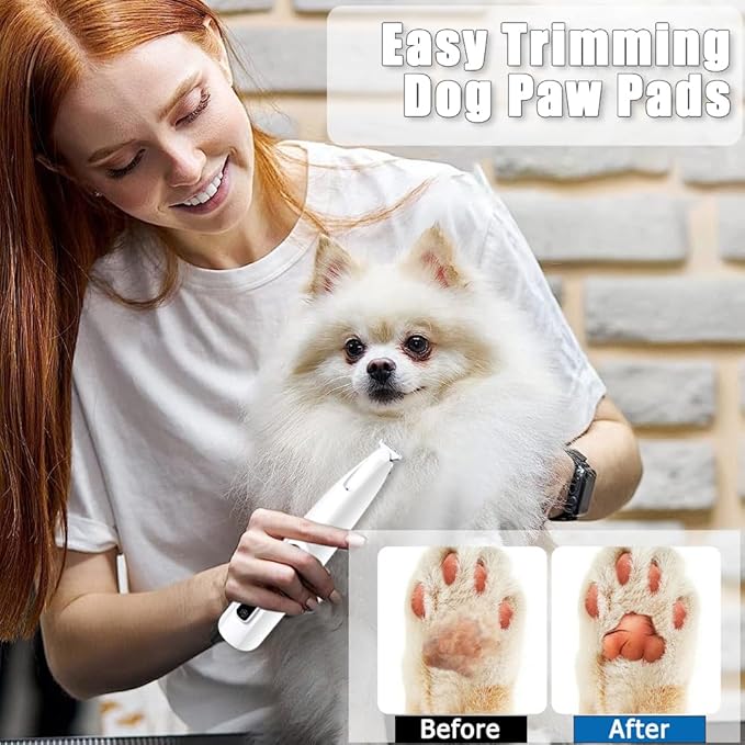 Waterproof Pet Micro Precision Trimmer, Rechargeable Pet Shaver with LED Light,Multifunctional Pet Clippers, Pet Paw Trimmer for Paws, Ears, Face, Rump