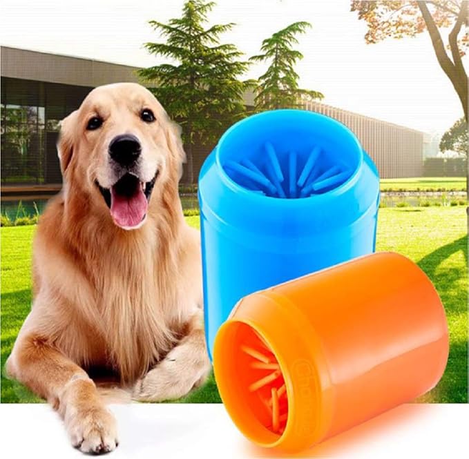 Dog Paw Handheld Cleaner Gentle Dirt and Mud Remover (Medium (Medium Breeds), Green)