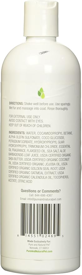 Pure and Natural Pet 3-in-1 Shed Control Shampoo & Conditioner (Sweet Orange & Coconut) 16oz.