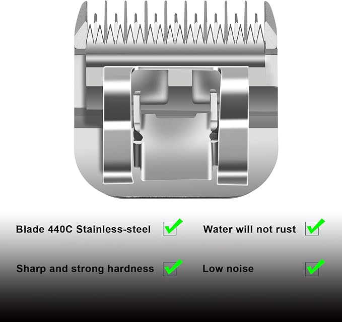 4 Skip Tooth Detachable Pet Dog Grooming Steel Blades,Compatible with Andis,Oster A5,Wahl KM10 Series Clippers,Cut Length 3/8-Inch (9.5mm) ，3 Pack