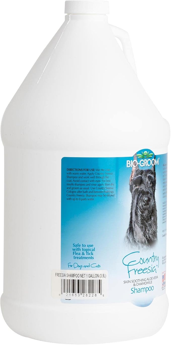 Bio-Groom Country Freesia Dog Shampoo - Natural Scent Pet Shampoo, Aloe Vera, Chamomile, Cat & Dog Bathing Supplies, Puppy Wash, Cruelty-Free, Made in USA, Quick Rinse Cat Shampoo - 1 Gallon