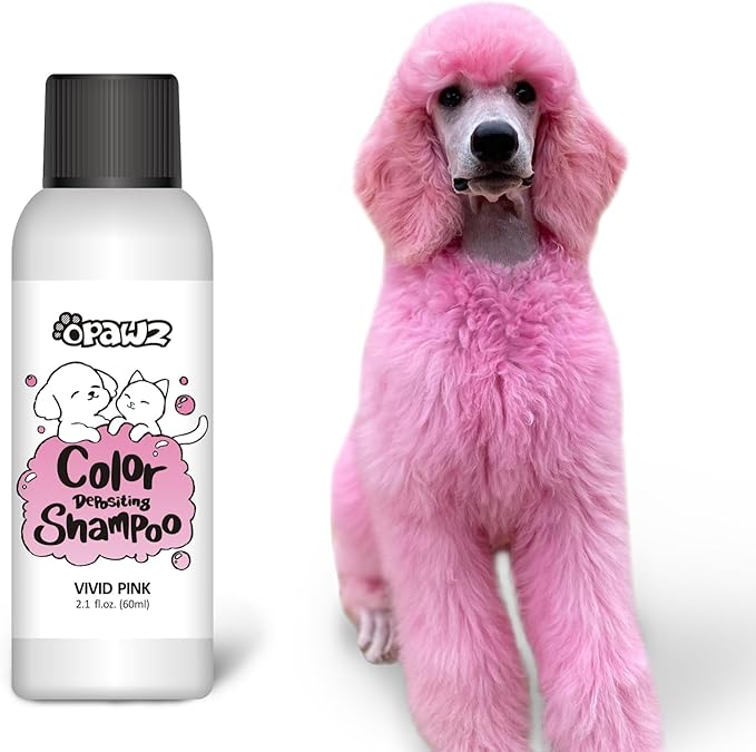 OPAWZ Color Depositing Shampoo for Dogs, Semi-Permanent Hair Dye Coloring, Non-Toxic Colorwash for Pets (Vivid Pink, 2.1 fl.oz / 60mL)