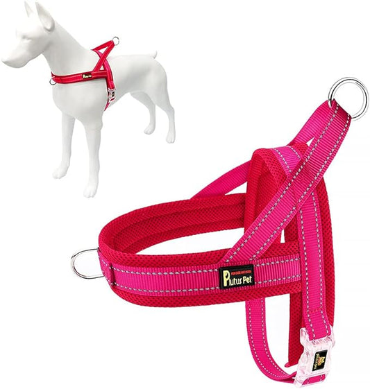 Plutus Pet No Pull Dog Harness with Breathable Mesh Padded, Adjustable Reflective Escape Proof Dog Harness, Quick Fit Dog Vest Harness for Small Medium Large Dogs(S, Pink)