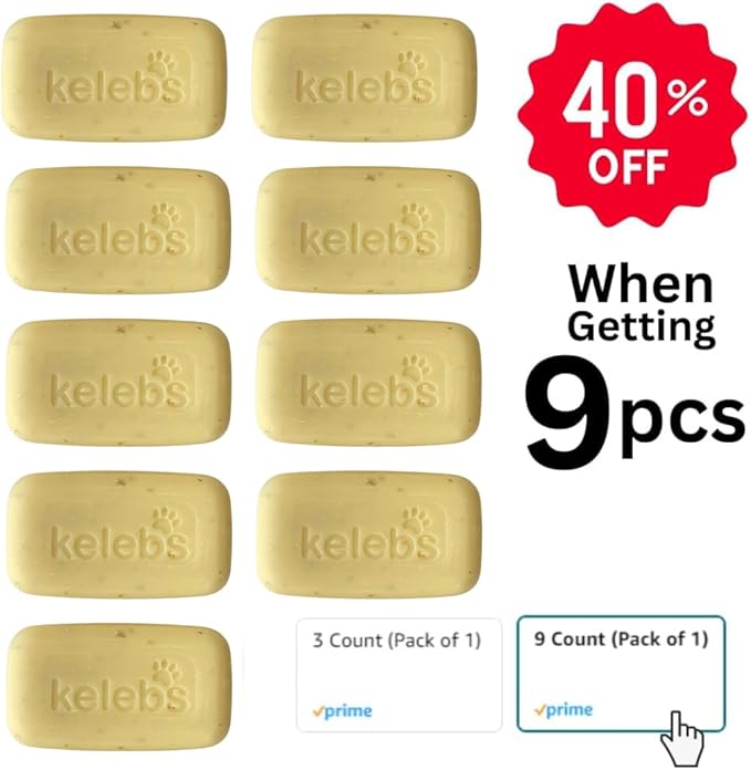 Deshedding Dog Shampoo Bar for Shedding Control, Natural Ingredients with Coconut Oil & Shea Butter | No Plastic Waste, Vegan, 3 Bars