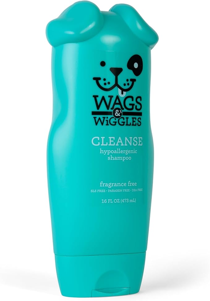Wags & Wiggles Cleanse Hypoallergenic Dog Shampoo - Pet Wash for Dogs with Sensitive Skin - Without Fragrance Cleanser, 16 Fl oz - 12 Pack