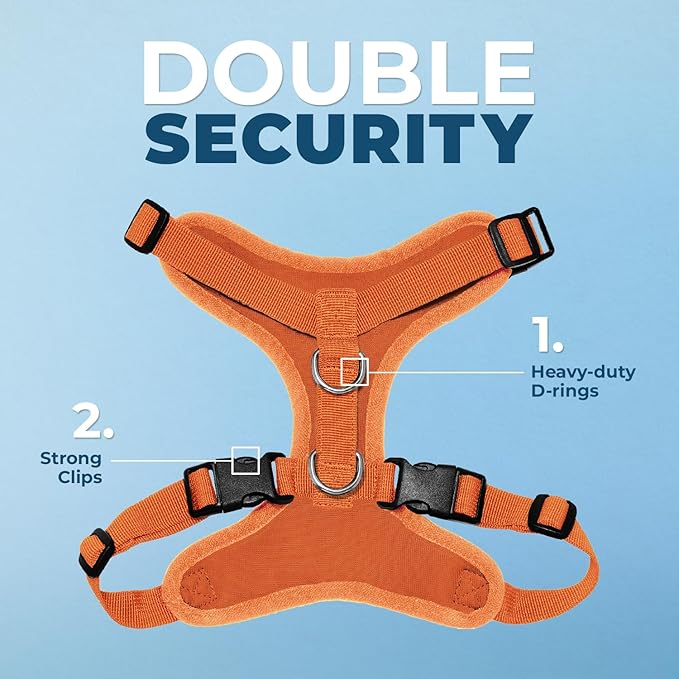 Voyager Step-in Lock Pet Harness - All Weather Mesh, Adjustable Step in Harness for Cats and Dogs by Best Pet Supplies - Orange, XS