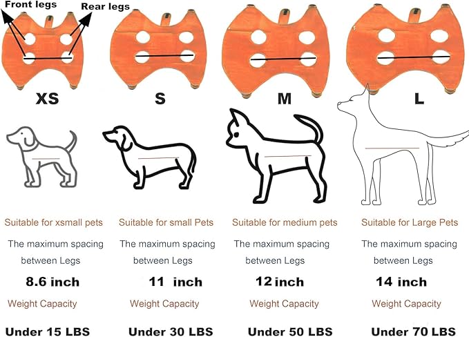 Dog Grooming Hammock with Flea Comb and Dog Nail Clipper, Pet Dog Grooming Hammock Harness with Cat Nail Clipper, Nail File and Dog Brush, Dog Sling for Nail Clipping/Nail Trimming (M, Orange)
