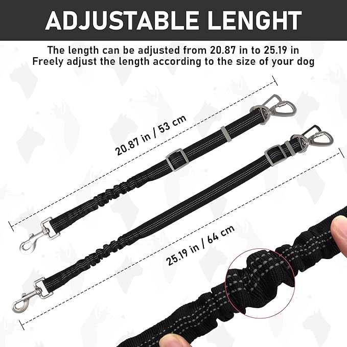 GAMUDA Dog Harness, Collar and Seat Belt Set, Vehicle Safety Harness, Retractable Adjustable Pet Seatbelts with Travel Strap and Carabiner for Most Cars (Black, XS)