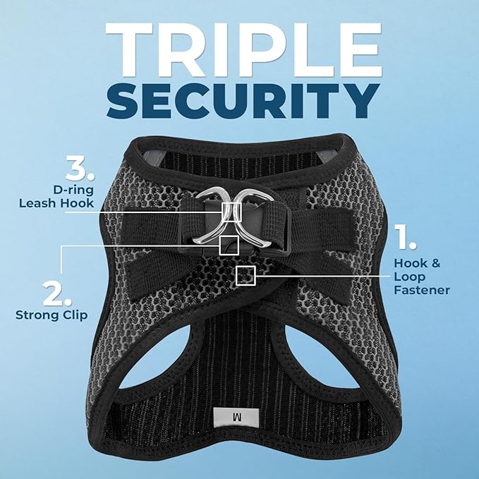 Voyager Step-in Air Dog Harness - All Weather Mesh, Reflective, No Pull Harness for Small, Medium Dogs, Cats - Secure with Hook & Loop Fastener, Buckle, Double D-Rings - Gray 2-Tone, XL