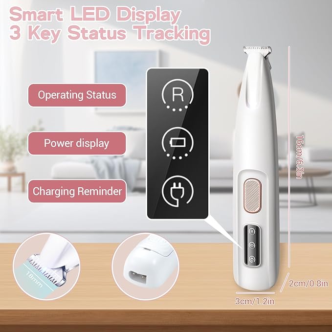 Notdusk Paw Trimmer, Electric Dog & Cat Trimmer, Rechargeable, LED Light, Waterproof, Low Noise