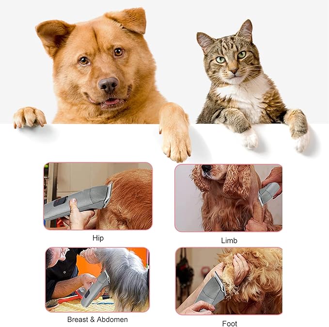 Size 7FC/5FC/4FC Detachable Pet Dog Grooming Clipper Blades Set,Compatible with Andis,Oster A5,Wahl KM Series Clippers,Cut Length 1/8"(3.2mm) to 3/8”(9.5mm),6 Pack-Gold