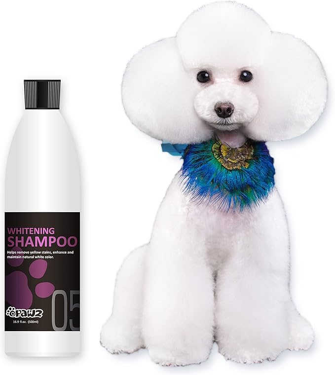 OPAWZ 05 Whitening Purple Shampoo for Dog and Cat, Safely Remove Yellow Stains, with No Bleach, Peroxide and Sulfate, Professional Groomers Recommended Product, 16.9 oz
