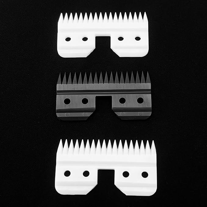 3pcs Oster Fast Feed Clipper Ceramic Blade - Pet Dog Cat Grooming Clipper Replacement Blades, for A5 Trimmer Series, for Andis 18 Teeth Detachable Ceramic Blade Part, for Wahl KM2 KM5 KM10