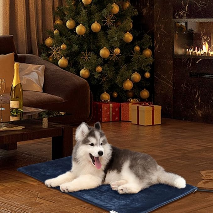 Toozey Pet Heating Pad, 6 Adjustable Temperature Dog Cat Heating Pad with Timer, Indoor Pet Heating Pads for Cats Dogs with Chew Resistant Cord, Electric Pads for Dogs Cats, Pet Heated Mat