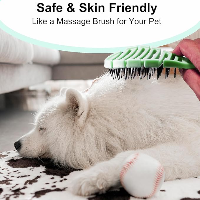 Small Dog Grooming Brush - Perfect for Shih Tzus, Yorkies, and Maltipoos - Ideal Puppy Hair Brushes for Maltese and Small Breeds (Light Green)