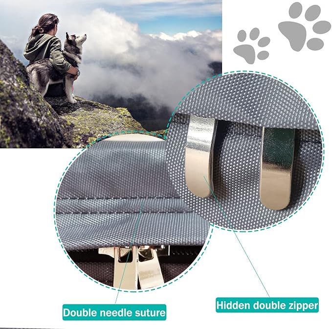 Dog Bed Cover 44Lx32Wx4H Inch.Waterproof Heavy Duty Durable Oxford Dog Bed Replacement Covers with Zipper.Washable Removable Pet Bed Mattress Protector Cover.Grey,Cover Only.
