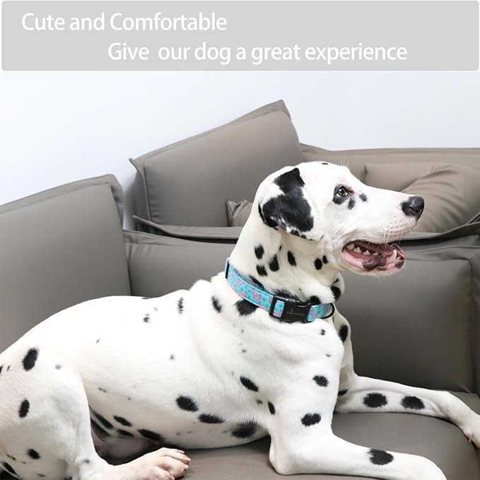 ARING PET Flamingo Dog Collar-Cute Cotton Small Dog Collars, Adjustable Lightweight Summer Pet Collars for Small Medium Large Boy and Girl Dogs, Small