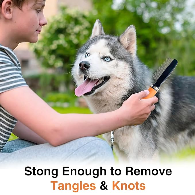 Dog Brush for Shedding - Reduce Dog Hair with Our Dog Brush, dog hair brush, deshedding dog brush, long hair dog brush(Orange Set)