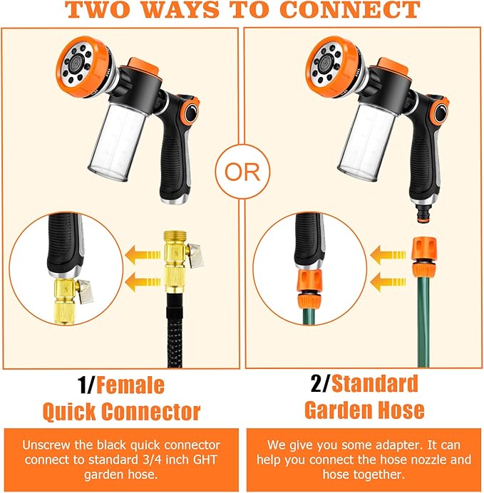 Upgrade Dog Washing Hose Attachment Soap Dispenser, Dog Wash Hose Attachment with Pet Bath Brush Car Wash Mitt and Dog Comb for Showering Pet (Hose Not Include)