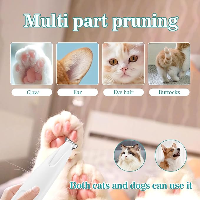 Dog Paw Trimmer,Paw Trimmer for Dogs,Upgraded 18mm-Blade Electric Dog Clippers for Groomming with Led Display,Rechargeable Hair Shaver for Paws, Ears, Face, Rump and Eyes