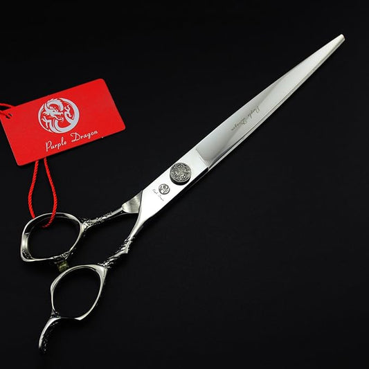 8/9 Inch Professional Pet Cat Dog Grooming Shear Straight/Curved Scissors for Professional Pet Groomer (A-8 inch-Straight Shear)