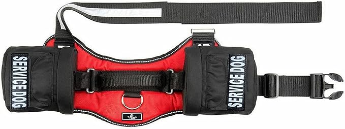 Service Dog Harness with Removable Saddle Bag Backpack Carrier Traveling Carrying Bag. 2 Removable Patches. Please Measure Dog Before Ordering. Made by Doggie Stylz