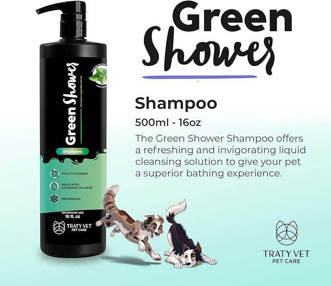 Green Shower Shampoo - Liquid - Oil-Free Solution - Mild Cleansing - Refreshing - Vegetable Extracts - Cruelty-Free (PETA Approved) - Fragrance-Free - Easy Rinse - 500ml/16Fl.oz