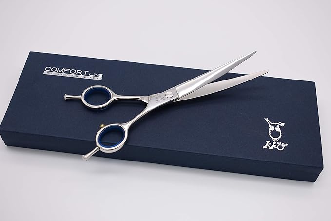 Professional Dog Grooming Scissors 7.0" Classic Dogs Scissors Shear Curved Blade Off-set Handle 440C Stainless Steel Forged (7.0" Curved)
