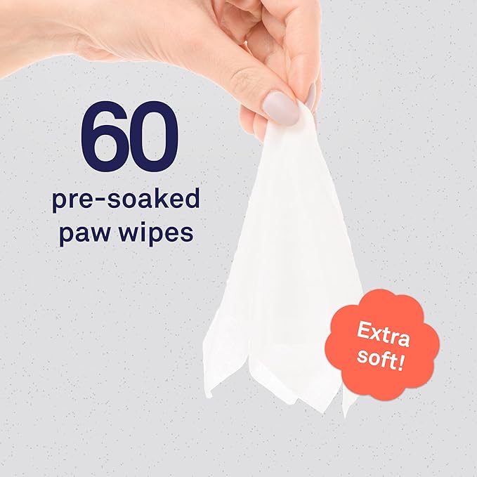 Petpost | Bulldog Wrinkle Wipes for Dogs - 7”x5” XL Wipes in Coconut Oil Solution - Soothes & Cleans Pug Wrinkles and Folds 60 ct.
