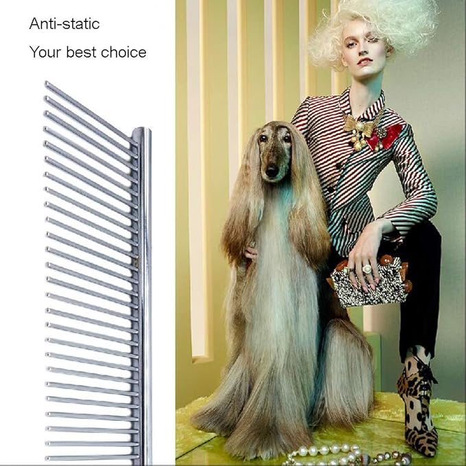 Fur Grooming Comb,Metal Comb Stainless Steel Dog Cat Neccessories