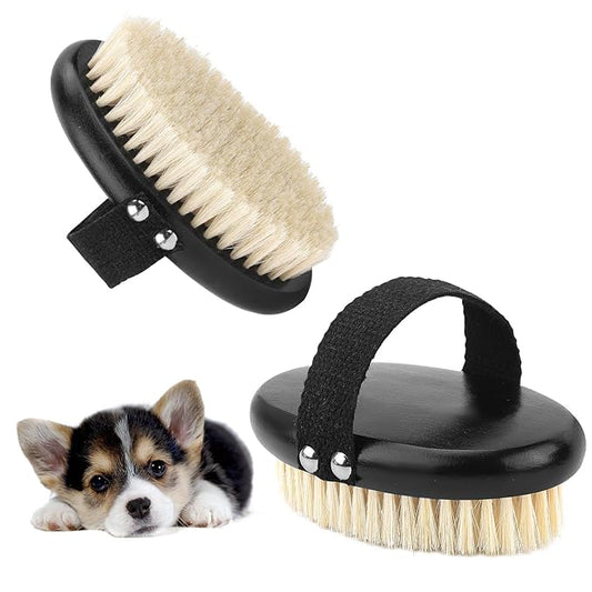 Pet Palm Brush for Dogs & Cats, Puppy Hand Brush for Massaging Grooming Shedding, Soft Bristle Kitten Brush Efficient Pet Loose Hair Remover Comb Supplies for Long and Short Hair Pets(Black)