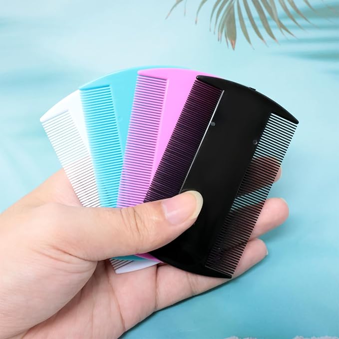 yueton 4PCS Flea Lice Fine Toothed Comb Flea Comb Double Row Flea Comb Double Sided Pet Comb Pet Grooming Comb for Dogs Cats or Human Hair