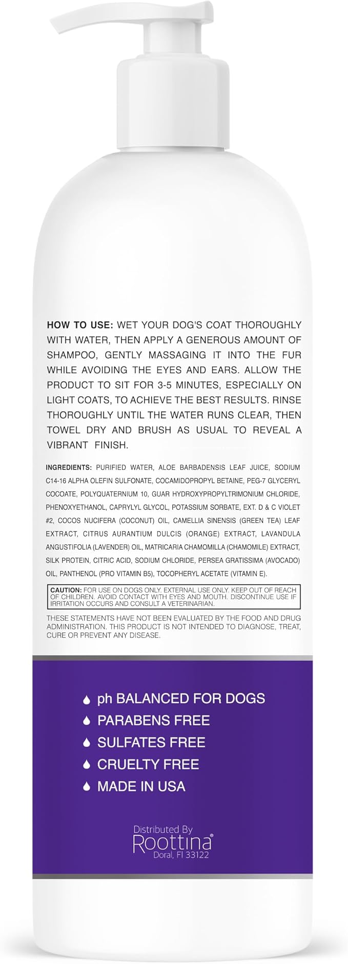 Pawganica 2-in-1 Purple Shampoo for Dogs, Supports Coat Whitening & Softness, pH-Balanced, Fur Whitening Dog Shampoo and Conditioner, Shampoo for Smelly Dogs 8 fl oz