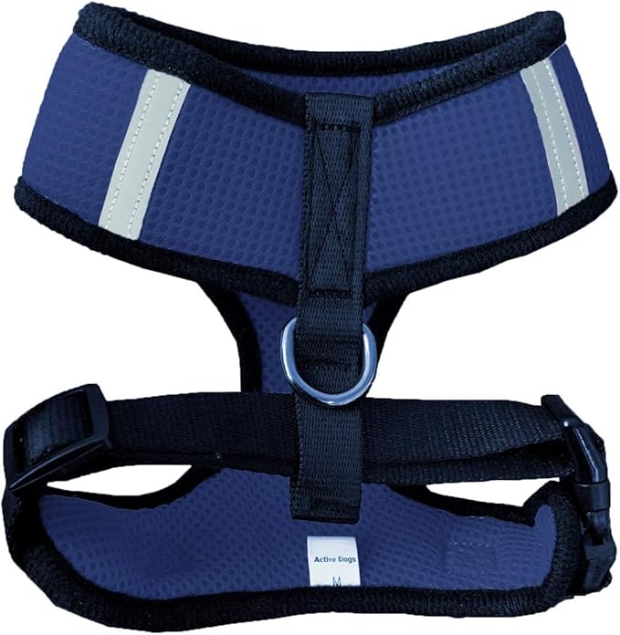 Active Dogs Dog Harness No Pull & No Choke Adjustable Pet Vest Harness for Dogs Reflective Adjustable Breathable Front Clip Pet Harness for Small Medium and Large Dogs (X-Small, Navy Blue)